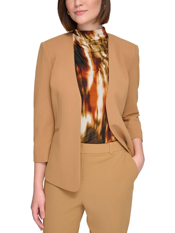 Womens Scuba Office Wear Open-Front Blazer Women's Luxurious Suit
