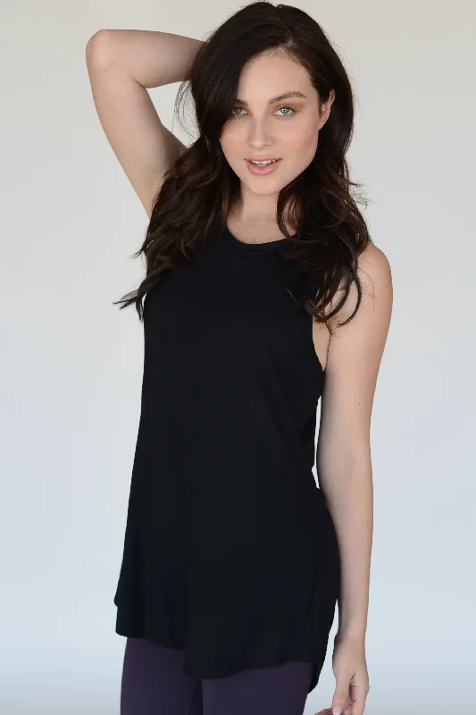 Active Open Cowl Back Yoga Tank Top cropped tank top