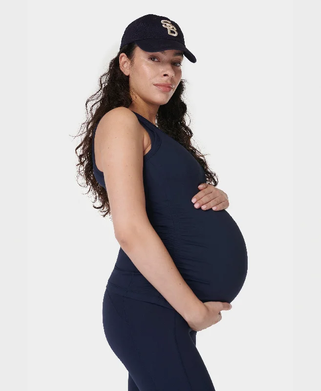 All Day Active Maternity Tank Sb9797 Navy-Blue sheer tank top