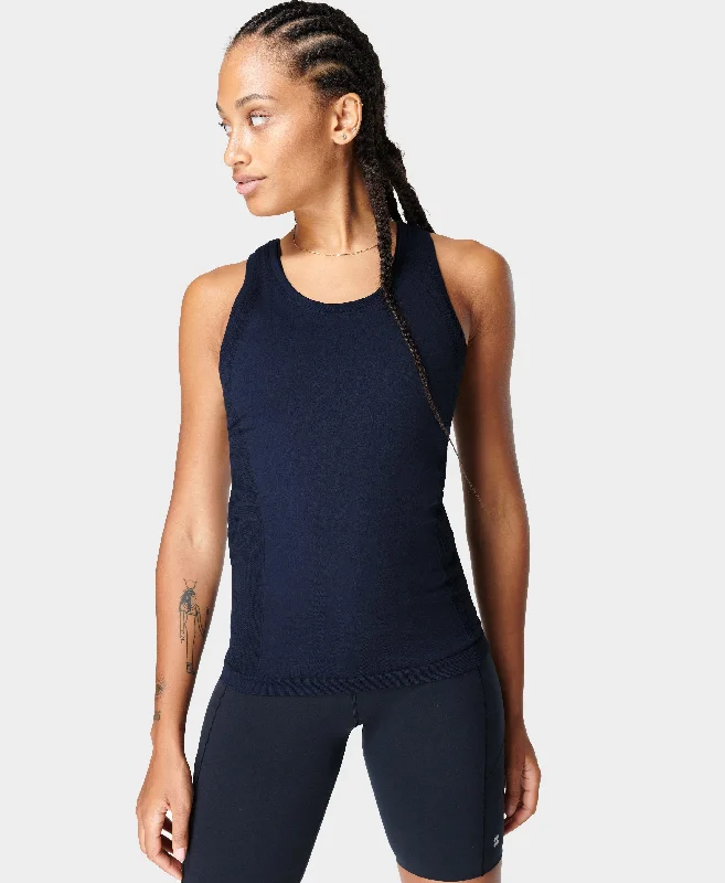 Athlete Seamless Workout Tank Sb6545 Navy-Blue vibrant tank top