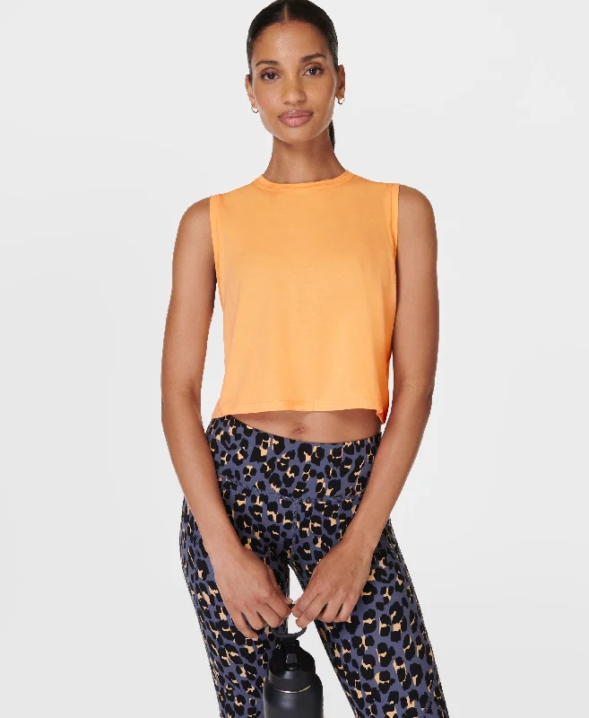 Breathe Easy Crop Muscle Tank Sb9083 Sunny-Orange adorable tank top