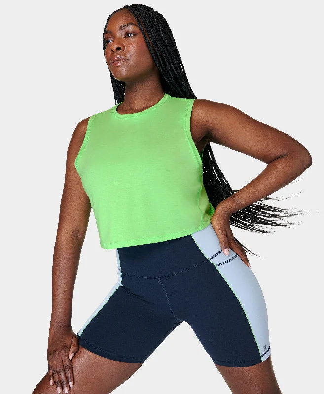 Breathe Easy Crop Muscle Tank Sb9083 Zest-Green flirty tank top