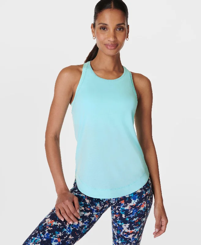 Breathe Easy Run Tank Top Sb9123 Aqua-Pop-Blue activewear tank top