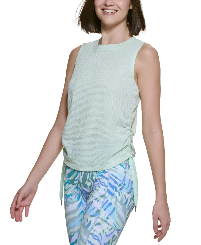 Calvin Klein Performance Womens Ruched Side Tie Tank Top layering tank top
