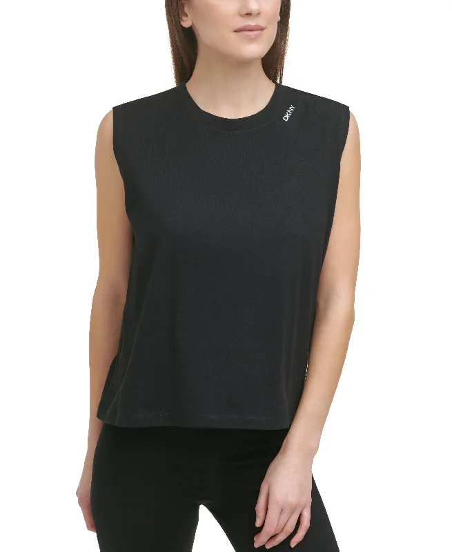 DKNY Sport Womens Cotton Muscle Tank Top ribbed tank top