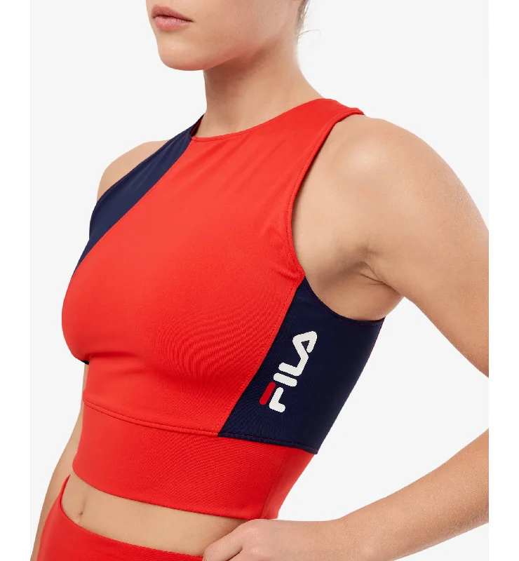 Fila Womens Millie Colorblocked Racerback Cropped Tank Top open back tank