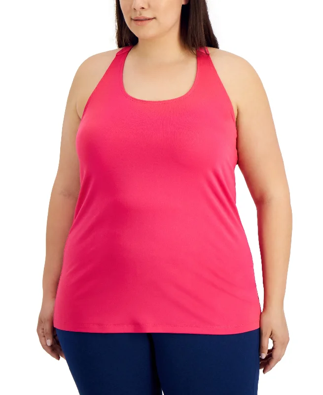 ID Ideology Plus Size Rainbow T Back Tank Top black tank top