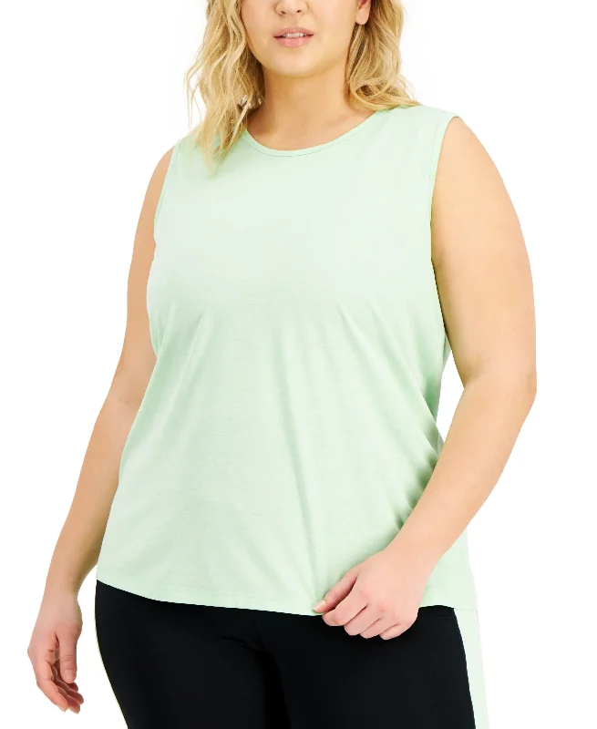ID Ideology Womens Keyhole Back Tank Top beige tank top