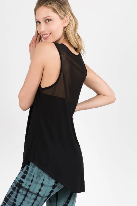 Mesh Inset Performance Tank tie dye tank