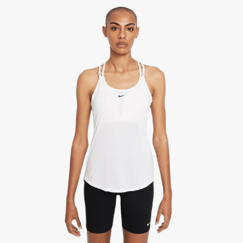 Nike Womens Dri-Fit One Elastika Standard Fit Tank Top White coral tank top
