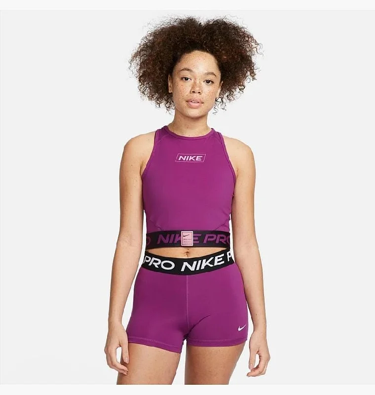 Nike Womens Pro Dri-Fit Graphic Crop Tank Top Violet vintage tank top