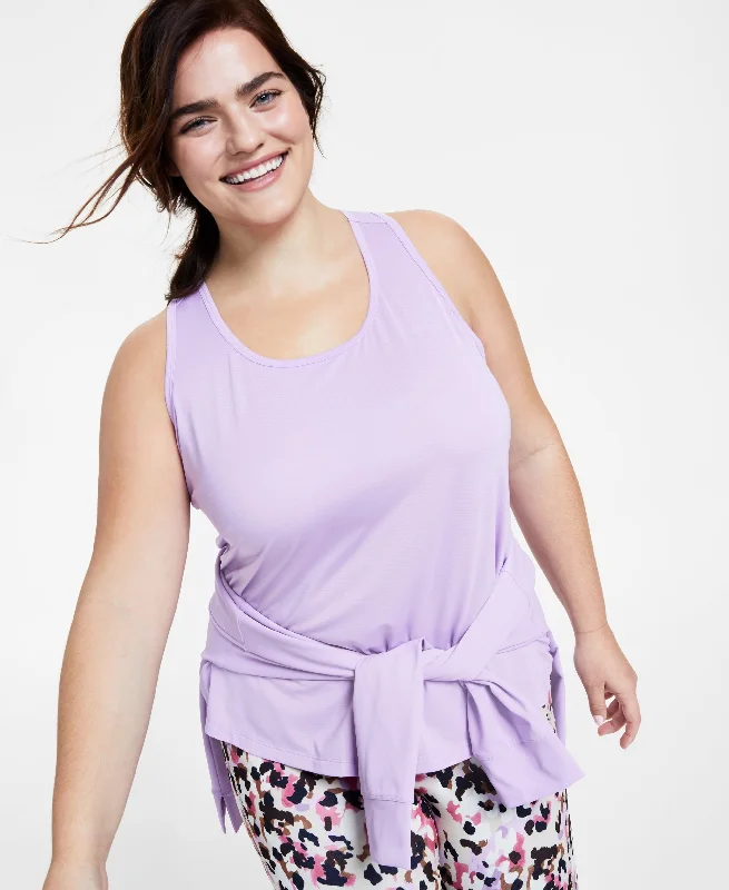 Plus Size Textured Tank Top charcoal tank top