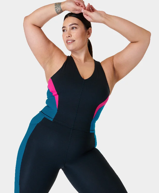 Power Racerback Bra Tank Sb9526 Black-Beetpink-Reeft halter tank top