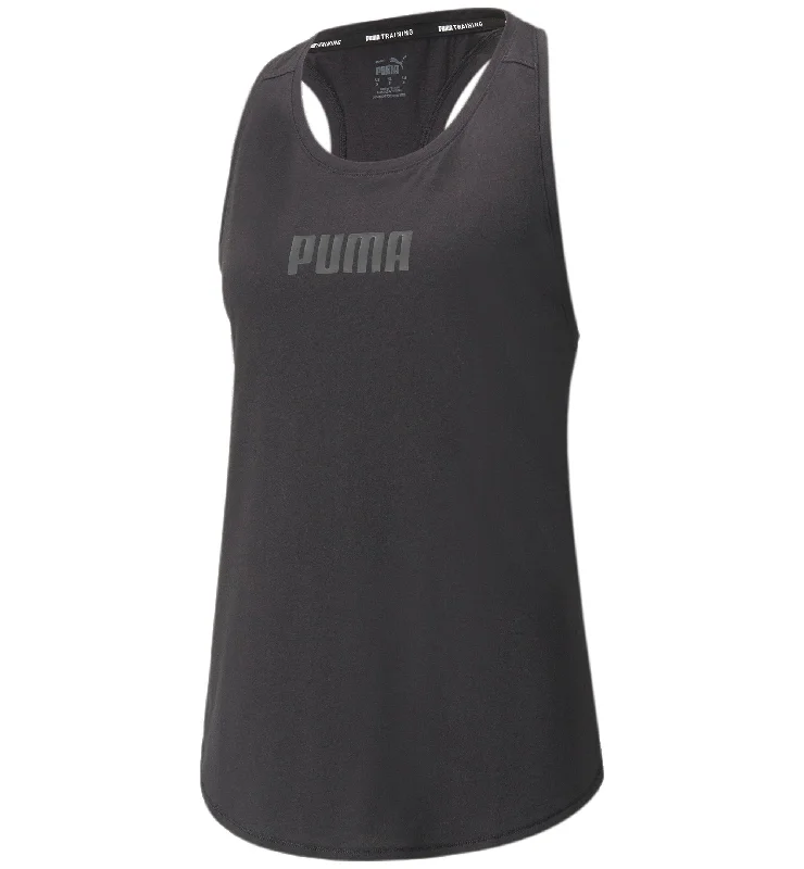 Puma Plus Size Logo Racerback Tank Top ivory tank top