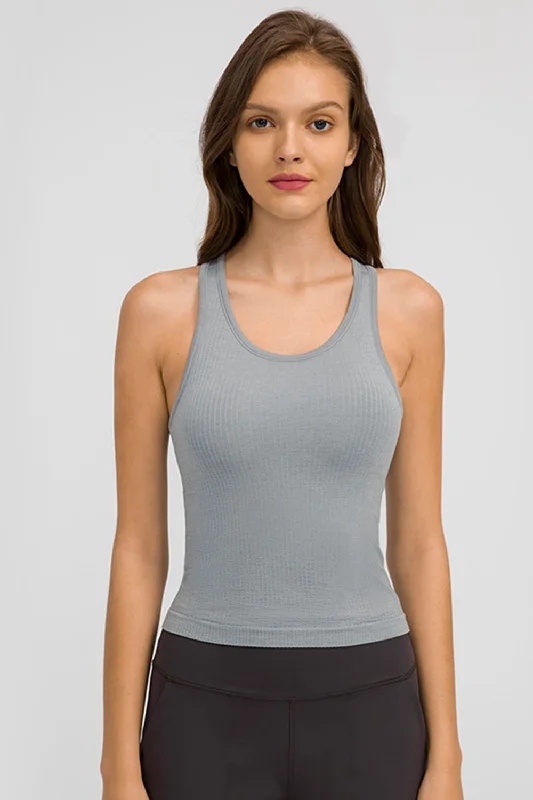 Racer Back Gym Tank Top striped tank top