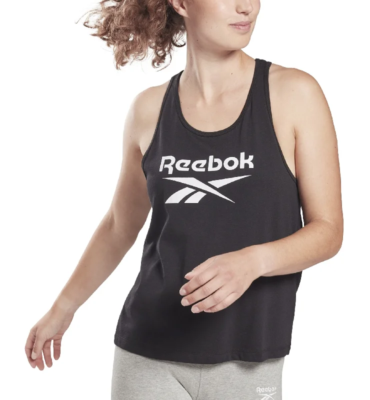 Reebok Womens Identity Logo Racerback Jersey Tank Top crew neck tank