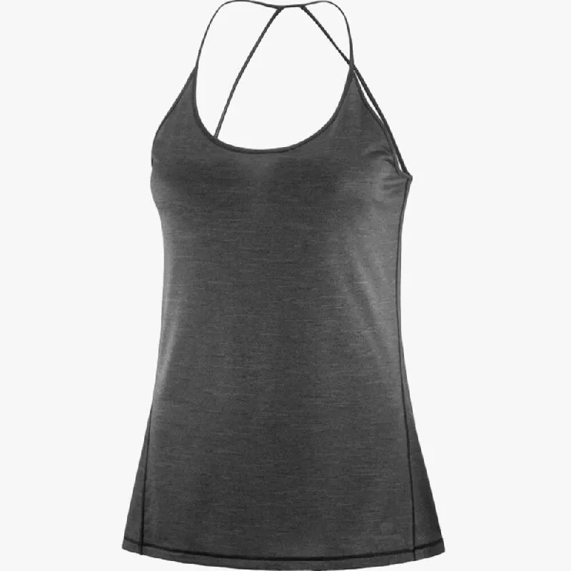 Salomon Womens Comet Tank Black seamless tank top