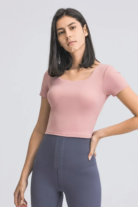 Square Neck Sports Tank Top low neck tank