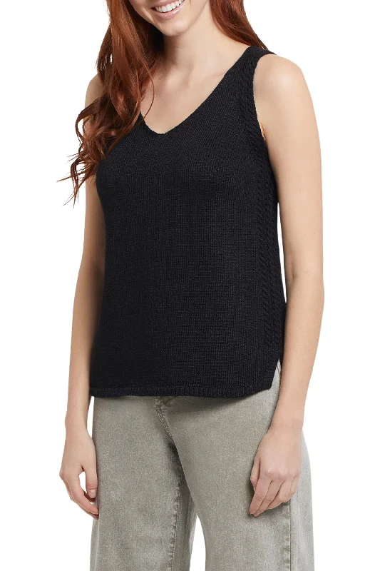 Tribal Knit Tank Top 7348O-4338-0002 Black soft tank top