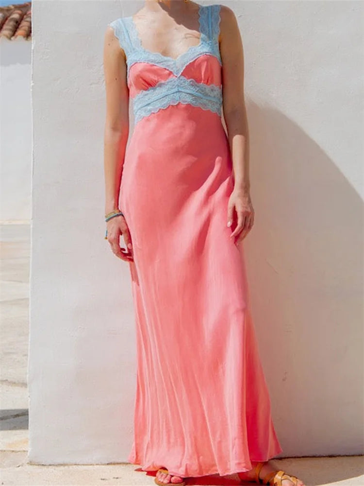 Amy Fashion - Women Summer Beach Lace Patchwork Sleeveless Tank Backless Sexy Ladies V-neck Female Vestidos turquoise tank top Amy Fashion - Women Summer Beach Lace Patchwork Sleeveless Tank Backless Sexy Ladies V-neck Female Vestidos turquoise tank top