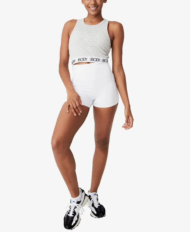 Womens Rib Racer Crop Tank Top lounge tank top