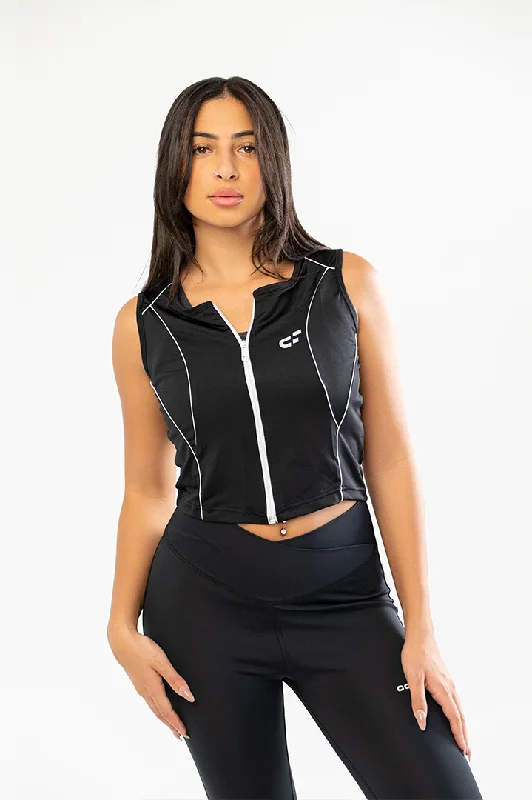 Zipped Polyester Tank Top - Comfit bronze tank top