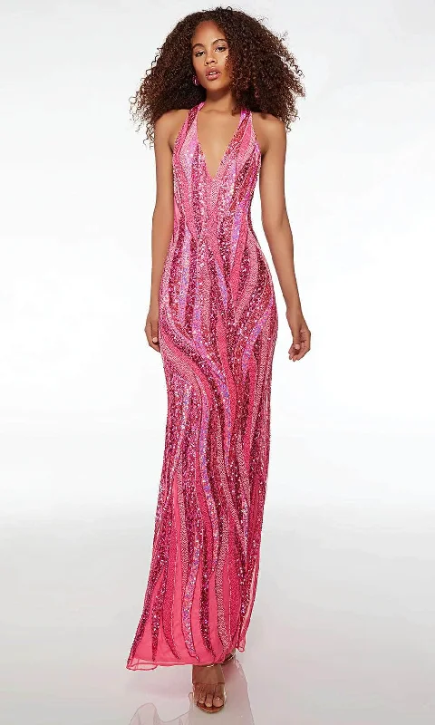 Alyce Paris 61511 - Beaded Plunging Halter Prom Gown