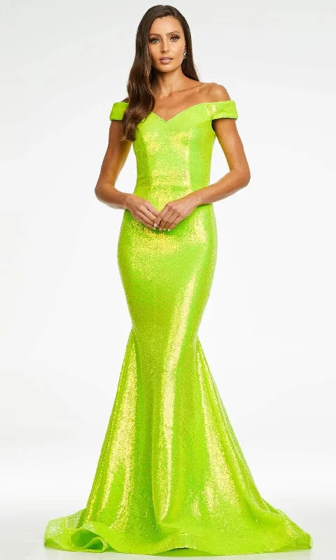 Ashley Lauren 11109 - Iridescent Sequin Mermaid Prom Gown