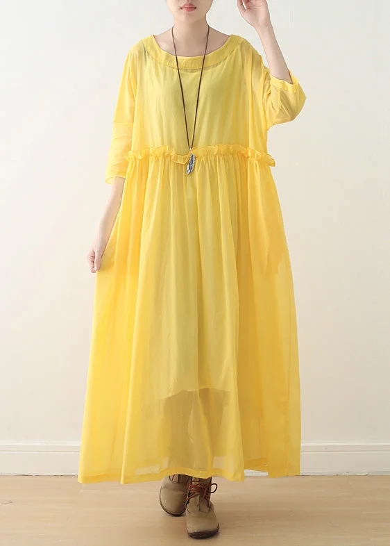Bohemian o neck Half sleeve cotton dresses Stitches Fashion Ideas yellow Art Dress spring Bohemian o neck Half sleeve cotton dresses Stitches Fashion Ideas yellow Art Dress spring