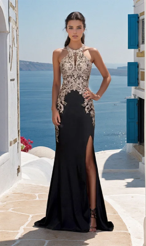 Sheer Illusion-Sides Long Prom Dress: Chicas C1541