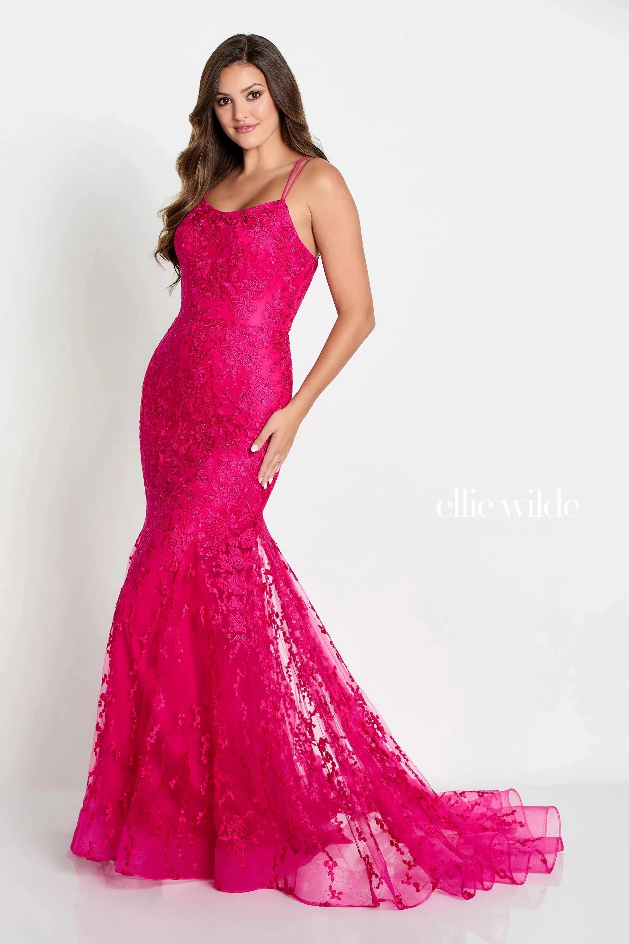 Ellie Wilde EW122032 - Embroidered Mermaid Prom Gown