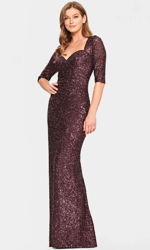 Faviana S10861 - Sweetheart Sequined Evening Gown