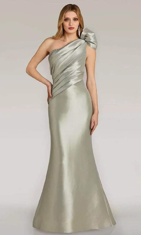 Feriani Couture 18266 - Cap Sleeve Bow Accent Evening Gown