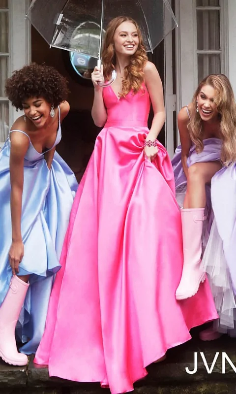 JVN by Jovani Satin Prom Ball Gown JVN66673