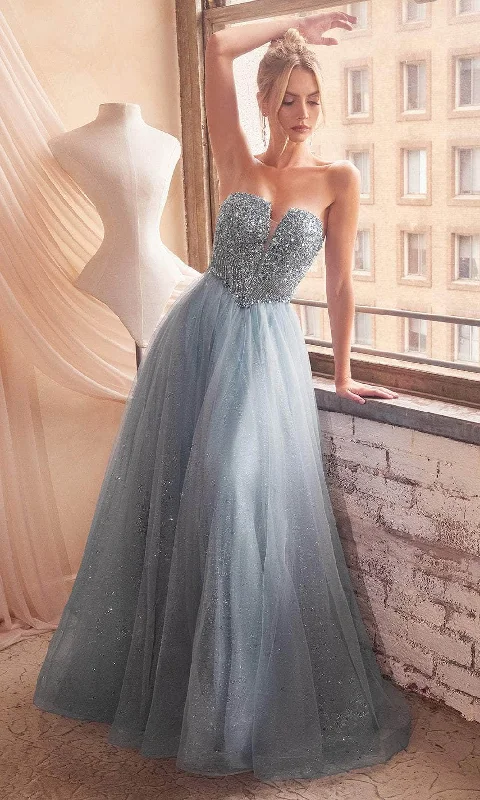 Ladivine CD0217 - Beaded Strapless A-Line Prom Gown