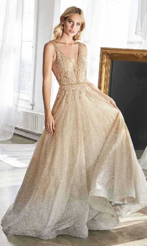Sparkly Gold Ball Gown CD208 by Ladivine
