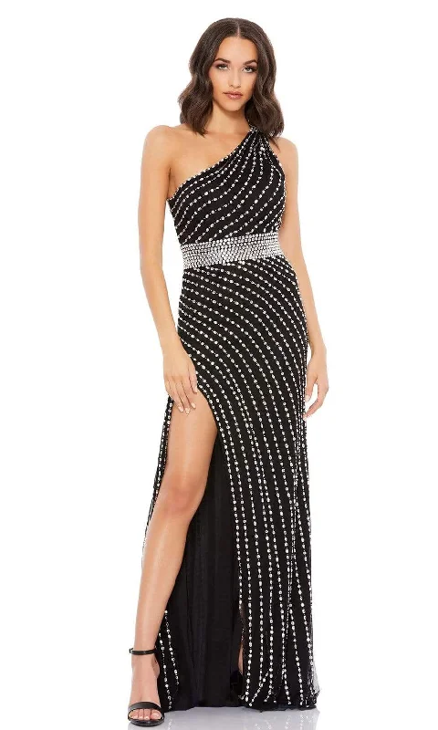 Mac Duggal - 9107 Asymmetric Beaded Junior Prom Column Dress