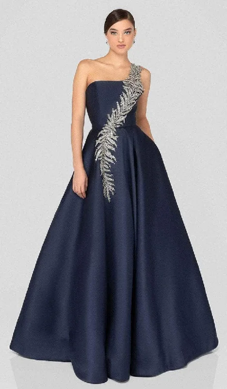 Terani Couture - 1912E9202 Embellished Straight Across Neck Long Gown