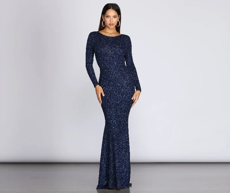 Whitney Glitter Knit Gown